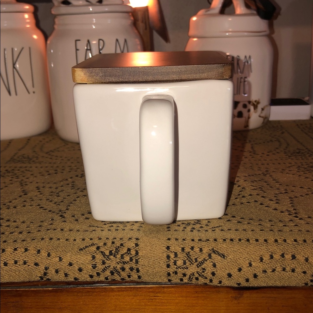 Rae Dunn SALT Large Salt Cellar with Wood Lid - Picture 3 of 11